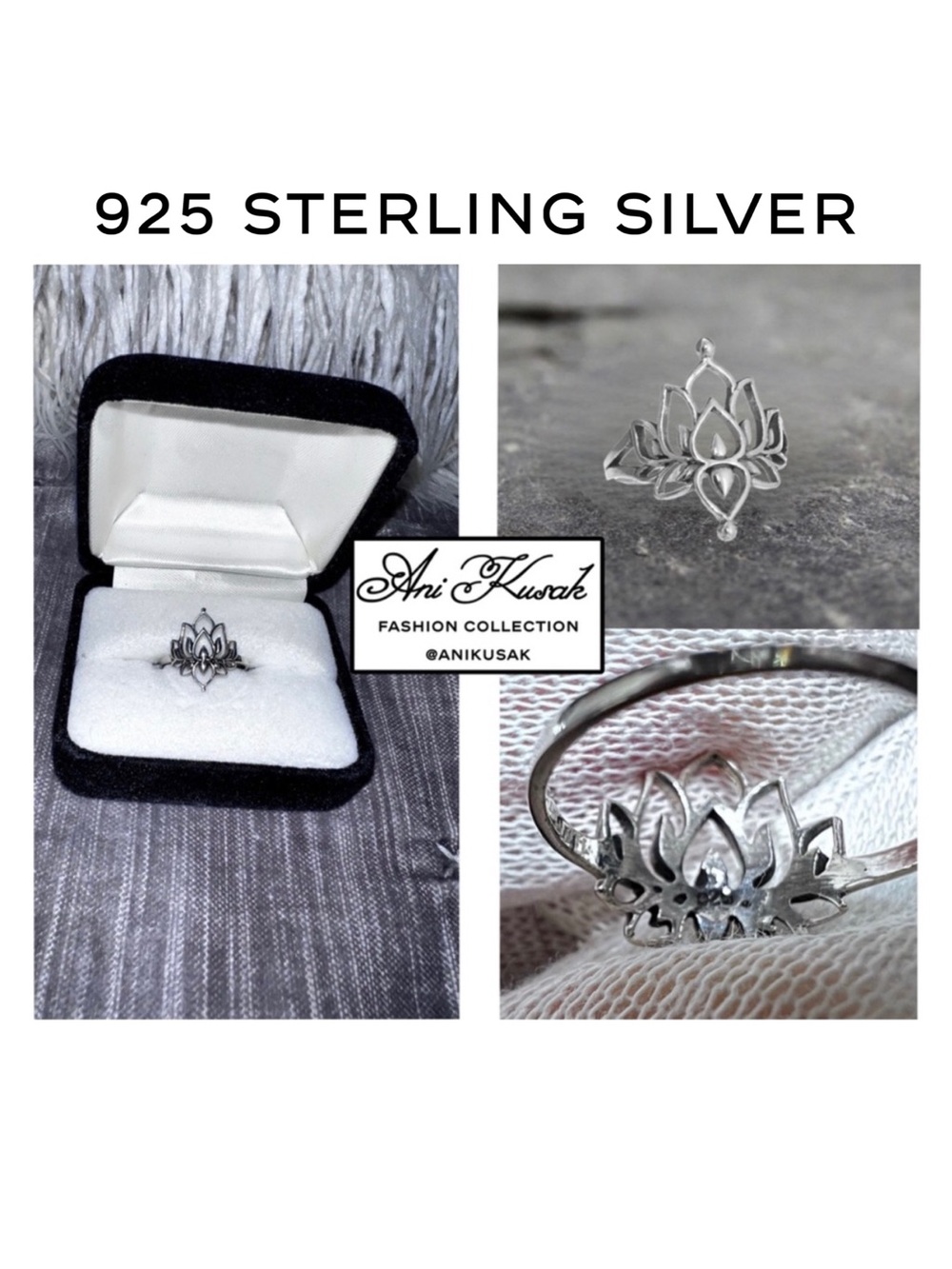 925 Sterling Silver Lotus Ring Size 6.5 (Open To Reasonable Offers)